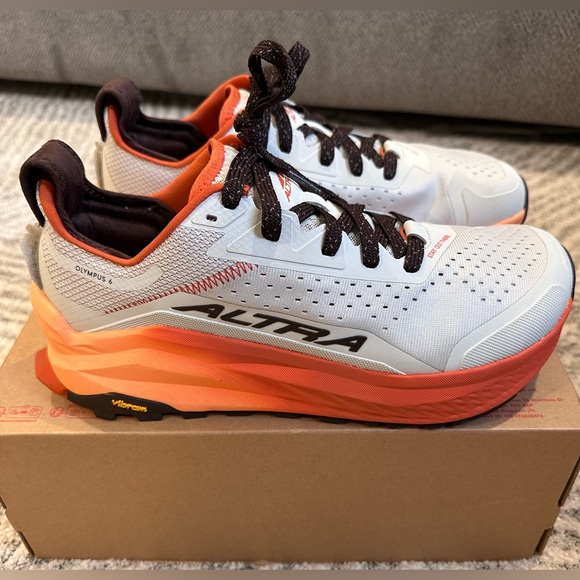Altra Other - Men’s Altra Olympus 6 Trail Shoes - White and Red-Orange